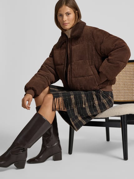 ONLY Pufferjacke mit Cordstruktur Dunkelbraun 3