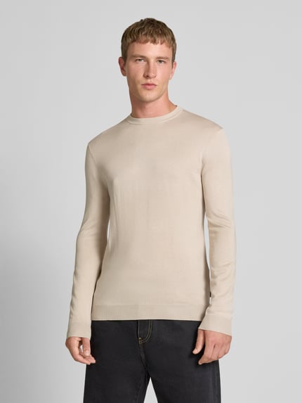 ONLY & SONS Regular Fit Strickpullover aus Viskose-Mix Modell 'WYLER' Beige 4
