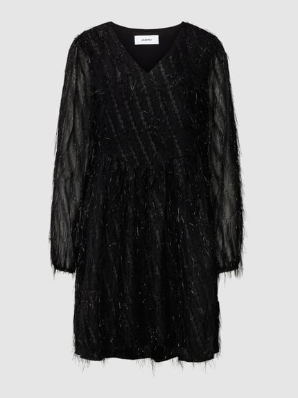 Moves Knielanges Kleid mit Fransen-Details Modell 'Mimat' Black 2