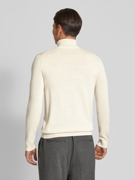 Christian Berg Men Pullover van wolmix met col Ecru gemêleerd - 5