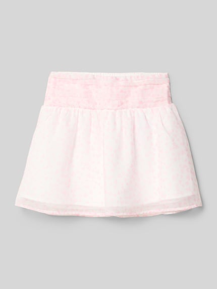 Productfoto, Rock aus Organza im Allover-Look Modell 'EMERSON' van Abercrombie&Fitch in zachtroze en wit, recht model, all-over look, bandwijdte maat 134: 31 cm, totale lengte maat 134: 33 cm
