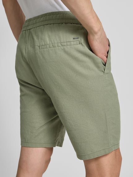 ONLY & SONS Korte broek van een mix van katoen en linnen, model 'LINUS' Groen - 3