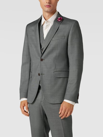 CG – CLUB of GENTS Slim fit 2-knoops colbert met sierdetail Groen - 4