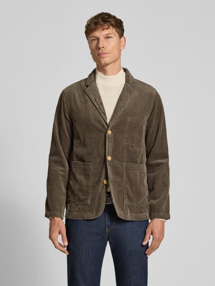 Lindbergh Regular Fit Sakko aus Cord mit Reverskragen Khaki 4