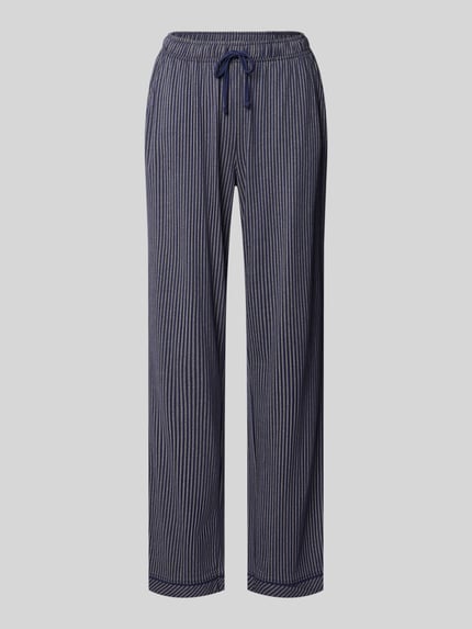 Produktfoto, Regular Fit Pyjama-Hose aus Baumwoll-Viskose-Mix von s.Oliver RED LABEL mit Streifenmuster, elastischem Bund und Eingrifftaschen