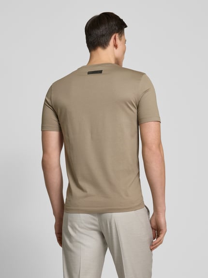 HUGO T-shirt z okrągłym dekoltem model ‘Dimerstee’ Jasnobrązowy 5