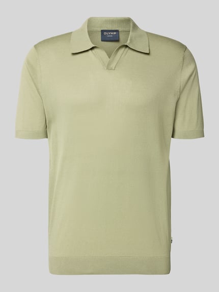 Productfoto, Slim Fit Poloshirt uit mix van katoen en lyocell van OLYMP Level Five, lichtgroen, polokraag, met korte mouwen, ruglengte maat M 68 cm