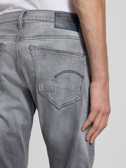 G-Star RAW Slim Fit Jeans im Used-Look Modell '3301' Hellgrau 3