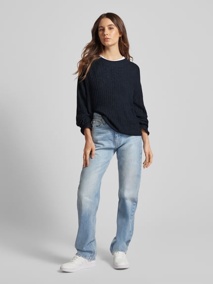 Tom Tailor Denim Strickpullover mit U-Boot-Ausschnitt Dunkelblau 1