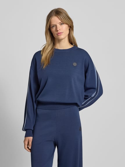 P.E Nation Sweatshirt met logopatch, model 'RETREAT' Donkerblauw - 4