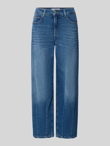 Produktfoto, Barrel Fit Jeans mit Ziernähten Modell 'Melly twisted' von OPUS PANTS, blaue Baumwoll-Mix Jeans mit Stretch und breitem Bein
