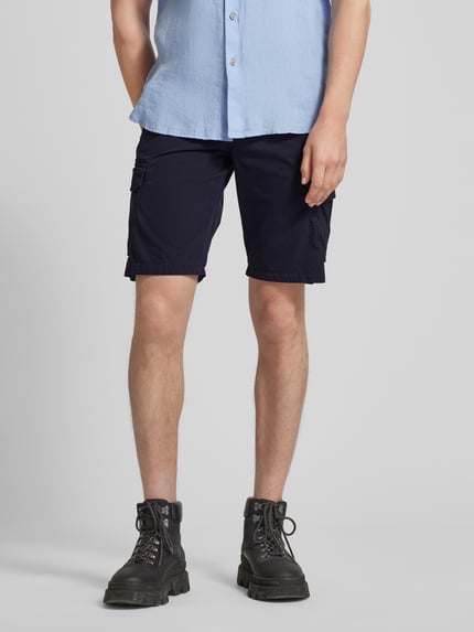 Lyle & Scott Regular FIt Cargoshorts mit Logo-Stitching Modell 'WEMBLEY' Dunkelblau 4