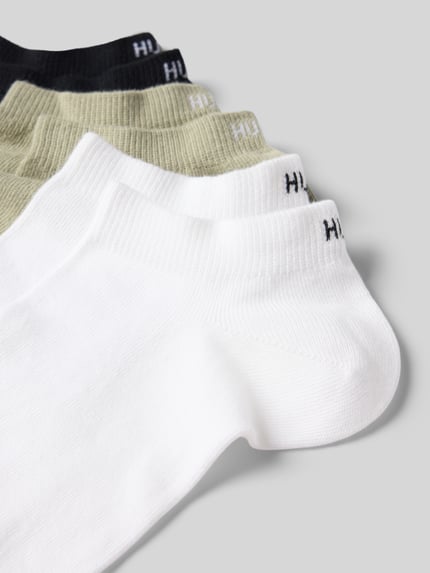 Produktfoto, Sneaker-Socken aus Baumwoll-Mix im 6er-Pack Modell 'AS UNI CC' von HUGO, Optik: Unifarben, Label-Schriftzug, Bundabschluss: Elastisch, Multipack: 6er-Pack, Materialverarbeitung: Feinstrick, Material: Baumwoll-Mix