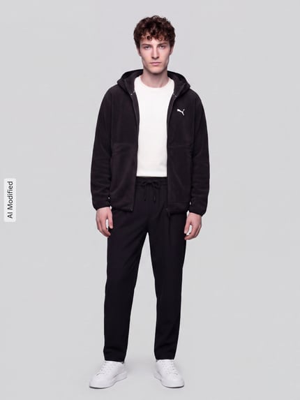 PUMA Performance bluza rozpinana o kroju regular fit z kapturem Czarny 1