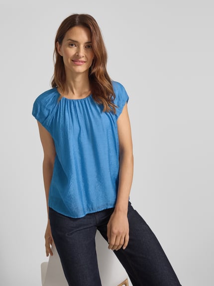 Christian Berg Woman Selection Regular Fit Bluse mit Rundhalsausschnitt Blau 3