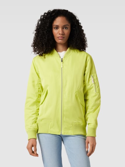 Smith and Soul Bomberjacke mit gerippten Abschlüssen Neon Gelb 4