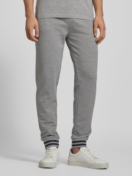HECHTER PARIS Spodnie dresowe o kroju regular fit z detalem z logo Jasnoszary 4