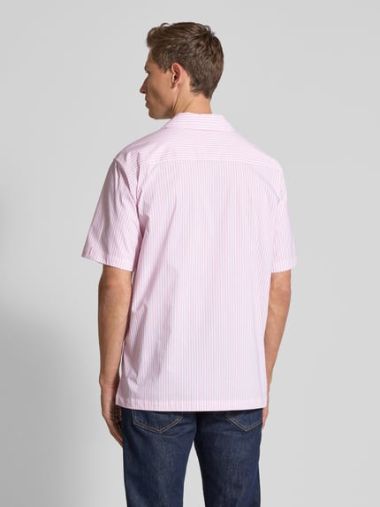 WOODBIRD Regular fit vrijetijdsoverhemd met borstzak en labeldetail Felroze - 5