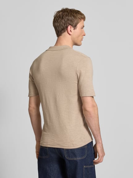 JACK & JONES Slim Fit Poloshirt in Strick-Optik Modell 'Kane' Sand 5