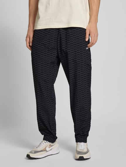 BLKVIS Relaxed fit trainingsbroek met labelstitching Zwart - 4