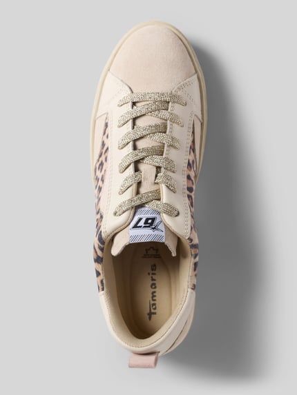 Tamaris low top sneakers met dierenprint Ecru - 3