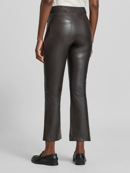 CAMBIO Slim Fit Kunstlederhose in Glattleder-Optik Modell 'FELICE' Dunkelbraun 5