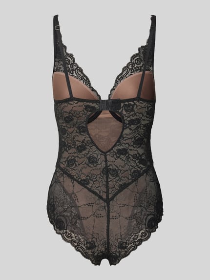 Marie Jo Body van kant met haakjessluiting, model 'Cyrile' Metallic zwart - 3