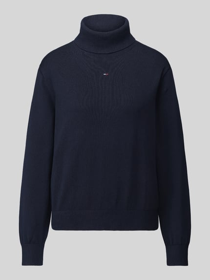 Tommy Jeans Regular Fit Rollkragenpullover aus reiner Baumwolle Marine 2