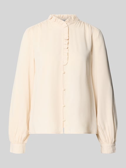 b.young Langarmbluse aus Viskose-Mix Offwhite 1