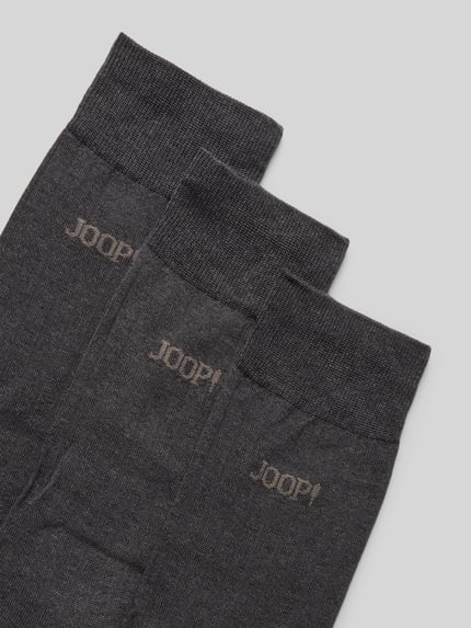 JOOP! COLLECTION Sokken met labelprint in een set van 3 paar Antraciet gemêleerd - 2