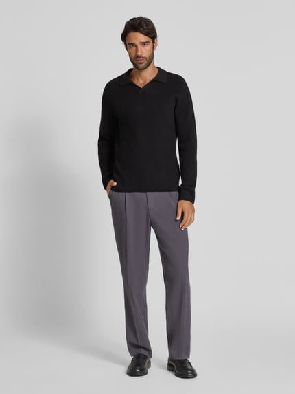 Lindbergh Relaxed Fit Pullover mit Strukturmuster Black 1