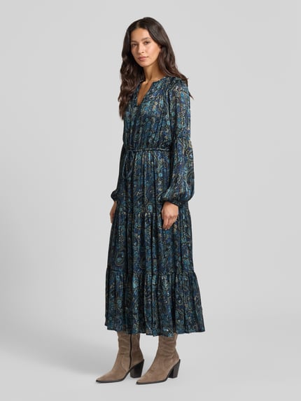 Apricot Midikleid mit Allover-Paisley-Print Tuerkis 1