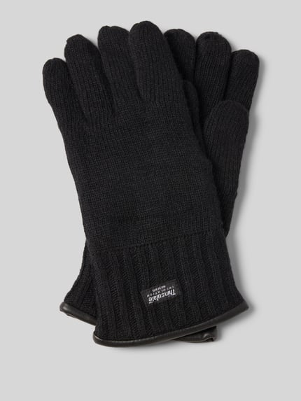 EEM Wollhandschuhe aus reiner Wolle Modell 'THINSULATE' Black 1