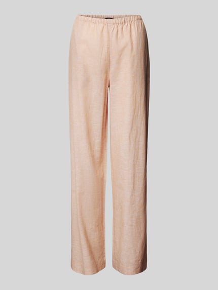 Armani Exchange Straight Leg Leinenhose mit elastischem Bund Apricot 2