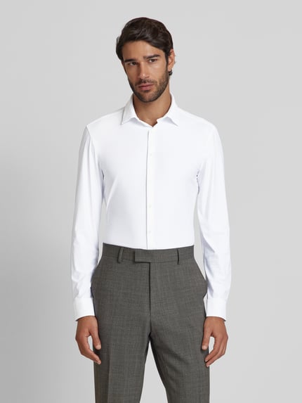 Jake*s Super slim fit zakelijk hemd met kentkraag Wit - 4