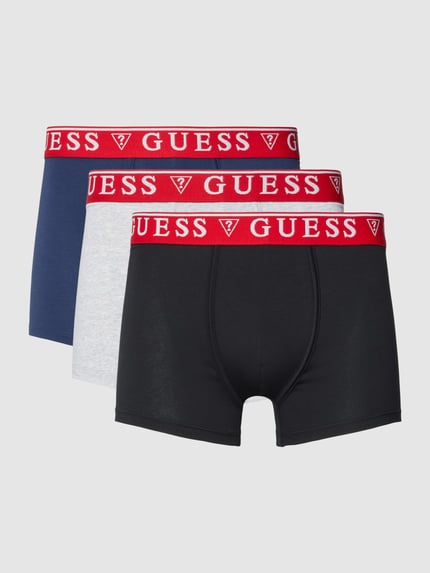 GUESS Trunks mit elastischem Bund Modell 'BRIAN HERO' im 3er-Pack Mittelgrau Melange 1