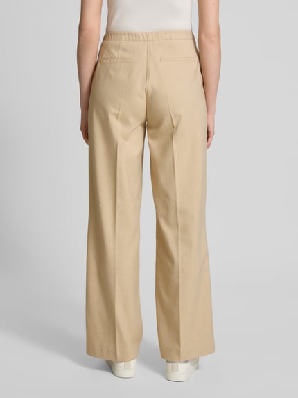OPUS Ausgestellte Stoffhose mit Leinen-Anteil Modell 'Maiga' Sand 5