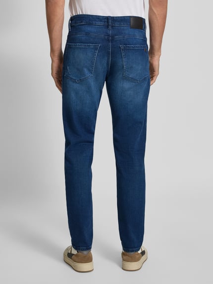 BOSS Orange Jeansy o kroju straight fit z mieszanki bawełny model ‘RE.MAINE’ Niebieski 5