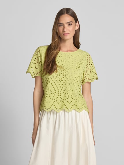 s.Oliver BLACK LABEL Boxy fit blouseshirt van puur katoen Lichtgroen - 4