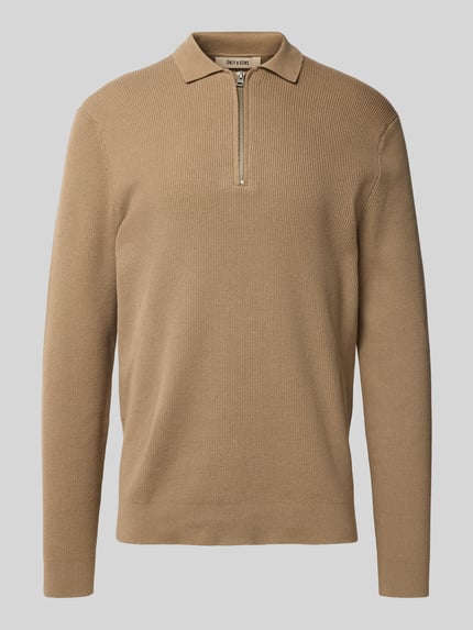 ONLY & SONS Regular Fit Strickpullover aus Baumwoll-Mix Modell 'PHIL' Hellbraun 2