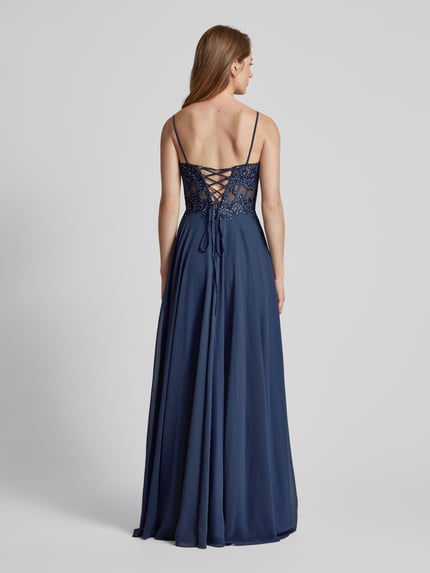 LUXUAR FASHION Abendkleid mit Herz-Ausschnitt Rauchblau 5
