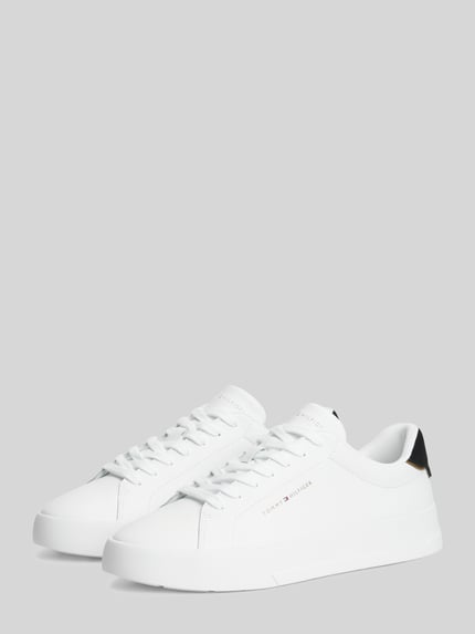 Tommy Hilfiger Sneaker aus Leder-Textil-Mix mit Label-Schriftzug Weiss 1