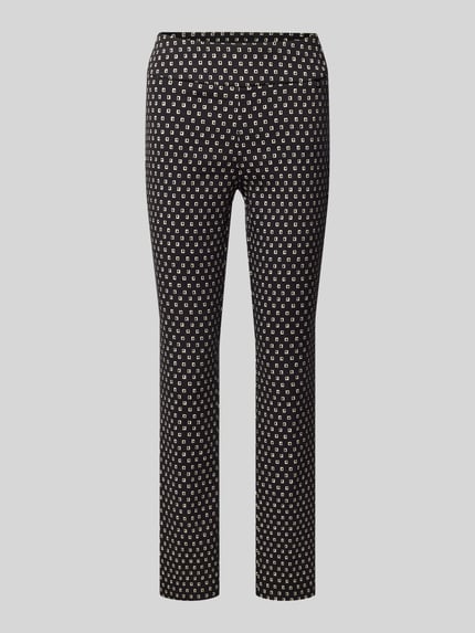 Stehmann Stoffen broek met labeldetail, model 'Ina' Zwart - 2