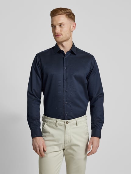 Jake*s Regular Fit Businesshemd in Premiumqualität Marine 4