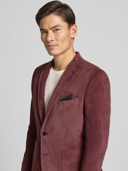 Zuitable Slim Fit Sakko aus Baumwoll-Mix in Cord-Optik Modell 'Nick' Bordeaux 3