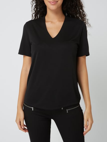 FREE/QUENT T-Shirt mit V-Ausschnitt Black 4