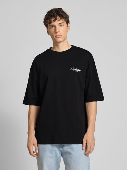 REVIEW Oversized T-Shirt mit Label-Print Black 4