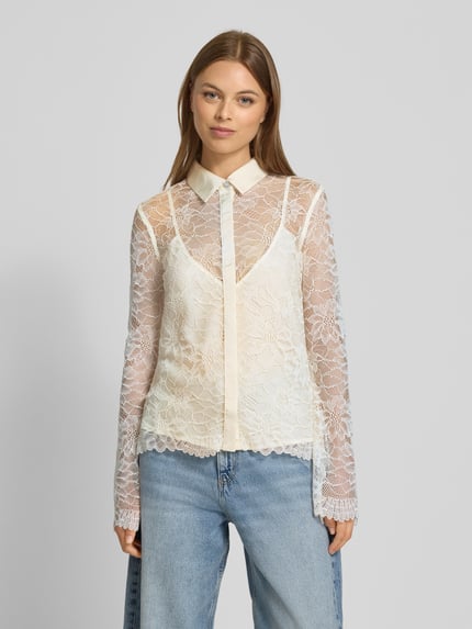 GUESS Regular Fit Bluse im 2-in-1-Look Weiss 4