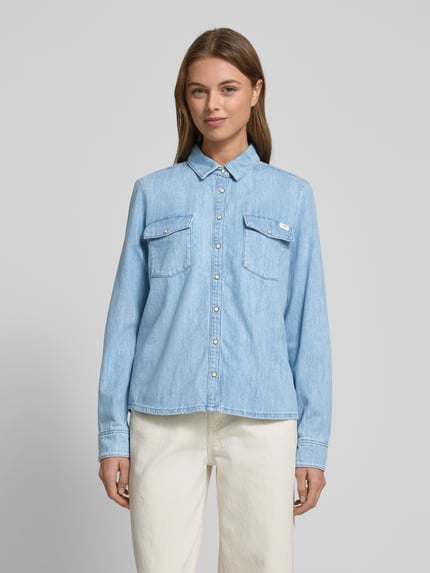 Mustang Regular fit jeansblouse met borstzakken, model 'Style Sedana' Jeansblauw - 4