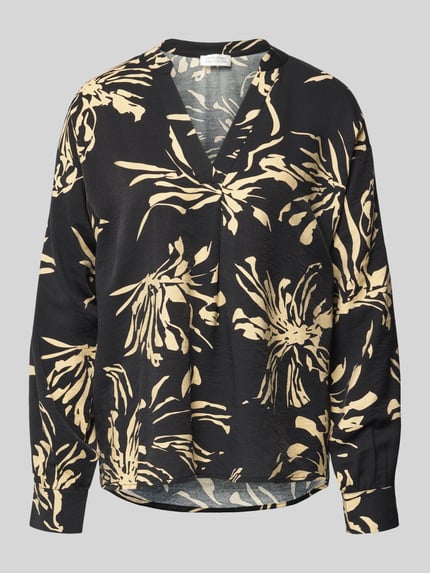 Blouseshirt met V-hals, model 'Ayana' Shop The Look MANNEQUINE